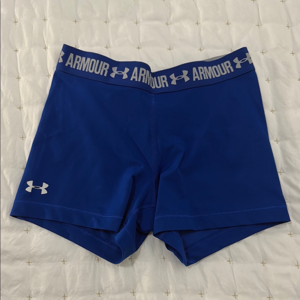 Under Armour Blue Athletic Shorts Compression Fit